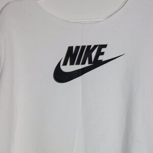 White Nike Crewneck Off- the -shoulder